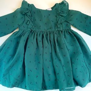Carter’s Green Long Sleeve Ruffle Dress